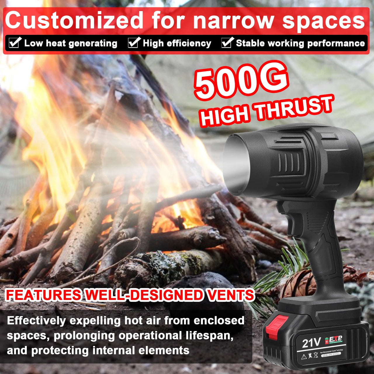 Violent Fan,Motor Ducted Violent Fan Turbofan Duct Portable Blower Tool Brush Motor Ducted Turbofan