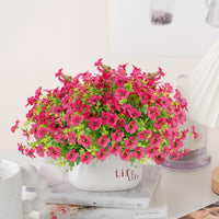 ZOELNIC 12 Bundles Artificial Fake Flowers Outdoors, Realistic UV Resistant Faux Plants with Silk Flowers for Outside Planters Window Box Front Porch Summer Decoration