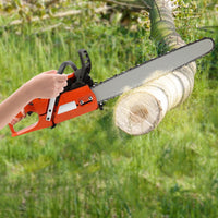 Orange Gas Chainsaw with 24 inch Guide Bar,2-Cycle 65cc Gasoline Power Chain Saws 3.4KW 40.94*10.62*12.99in for Forest Harvesting, Cutting Wood