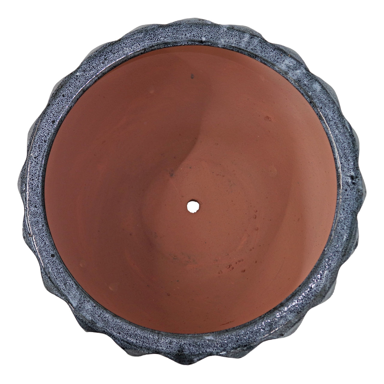 Sunnydaze 13.5" x 13.5" x 11" Round Black Mist Ceramic Outdoor Planter Pot