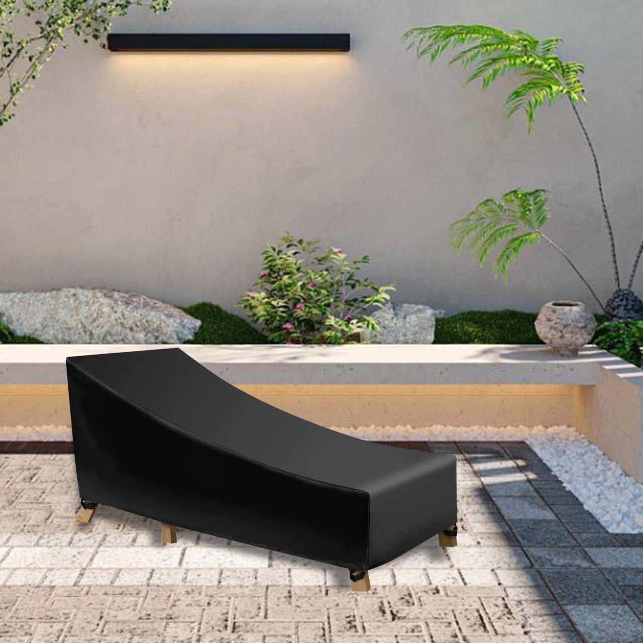 Patio Chaise Chairs Cover Beach Chair Cover Waterproof Outdoor Heavy Duty Dustproof All Weathers Protection Lounger Cover 210D and Small