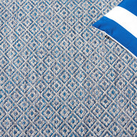SAFAVIEH Courtyard Evander Geometric Indoor/Outdoor Area Rug, Gray/Blue, 5'3