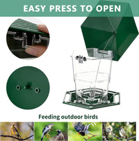 PHANCIR Bird Feeder for Outdoor Hanging, Expandable 7.8'' Tall Latch Feature, Heavy Duty Bird Feeders for Outside, Garden Yard Decoration for House, Green