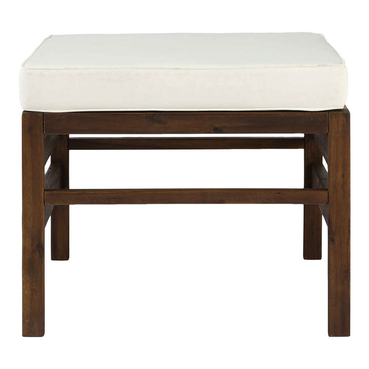Walker Edison Modular Outdoor Acacia L/R Chairs + Ottoman - Dark Brown