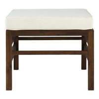 Walker Edison Modular Outdoor Acacia L/R Chairs + Ottoman - Dark Brown