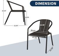 ELPOSUN Outdoor Dining Chairs Set of 4, Wicker Patio Chairs with Metal Frame, Rattan Indoor-Outdoor Chairs for Bistro, Deck, Backyard, Porch, Restaurant Stack Chair 4 Pack （Gray）