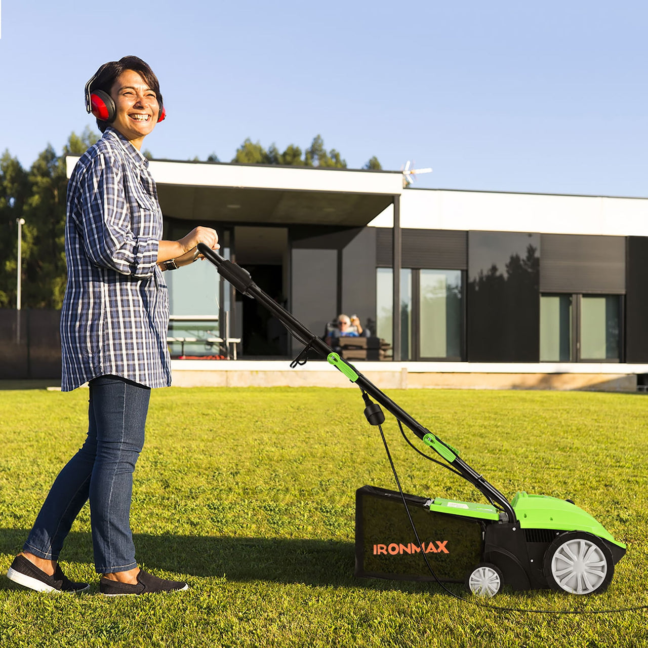 Costway 13” 12A Corded Electric Self-Propelled Walk-Behind Lawn Dethatcher, 40L Collection Bag