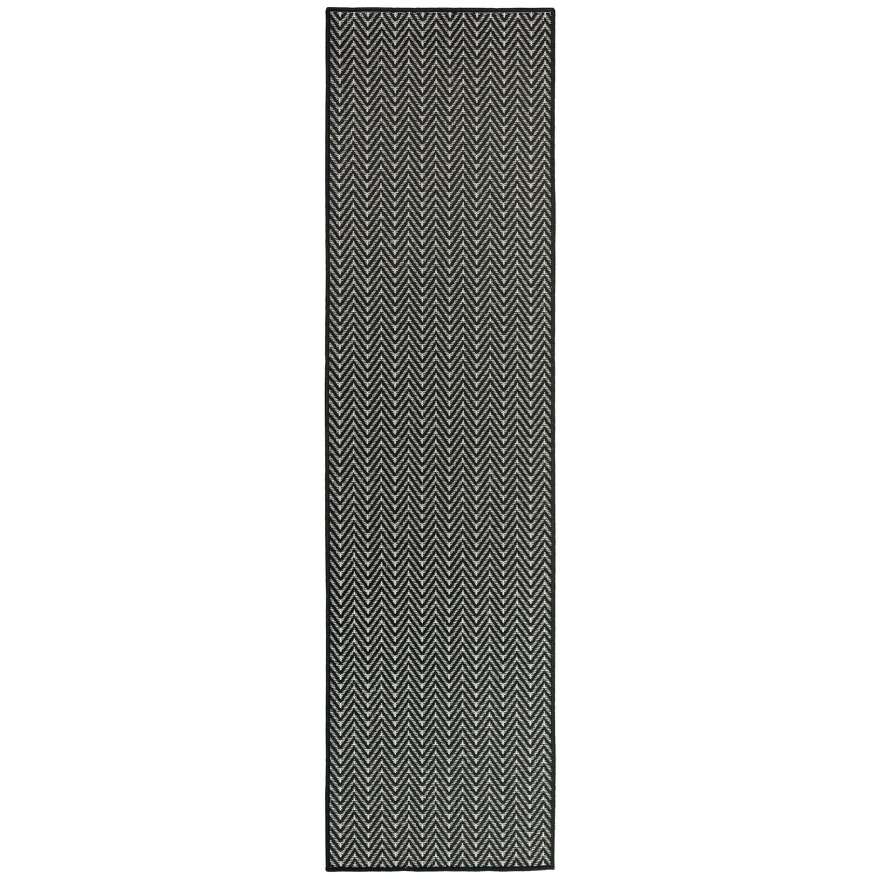 Nourison Horizon Indoor/Outdoor 2' x 6' Black Modern Rug