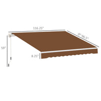 Outsunny 10'x8' Awning Door Canopy Back Outdoor Sun Rain Shade Shelter Cover