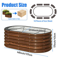 SnugNiture 2-Pack 4x2x1.5 FT Extra-Deep Raised Garden Bed, Galvanized Metal Planter Box for Vegetables, Tomatoes, Herbs, Brown