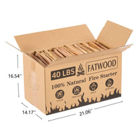 LuckyNote 40 Lbs Fatwood Fire Starter Sticks, 100% Natural Pine Kindling for Campfires, Fireplaces, Wood Stoves and Grills