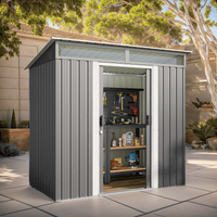 Lofka 6x4ft. Outdoor Storage Shed, Metal Garden Storage Shed with Sliding Lockable Door for Patio, Gray