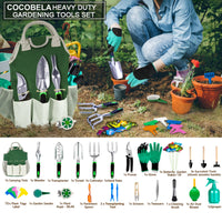 COCOBELA 111Pcs Garden Tools Set Succulent Tools Set, Heavy Duty Aluminum Manual Garden Kit Outdoor Gardening Gifts Tools for Men Women