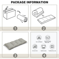 Baibu Tufted Bench Cushion Loveseat Cushion with Tires Suitable for Garden Patio Bench Indoor Furniture with Anti-slip Bottom, Light Grey, 36