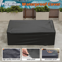 UDPATIO 6-Piece Patio Furniture Set, Outdoor Patio Sofa Set With Wide Armrest, All-Weather Wicker Rattan Guest Set With Cushion And Glass Table And Waterproof Cover, Brown & Navy Blue