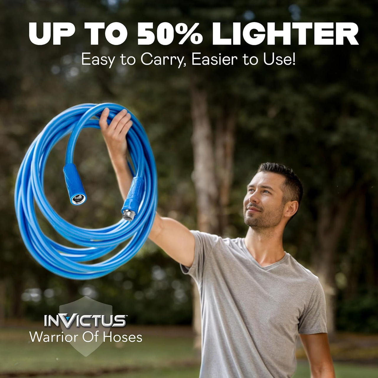 INVICTUS 10Ft Short Garden Hose, 2-Layer Heavy Duty Water Hose 10 Ft x 5/8 in. Flexible, Lightweight, NON Expandable, Kink Resistant, Easy Connect Fittings, 400 PSI