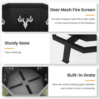 HAUXITIO Octagon Wood Burning Fire Pit,35