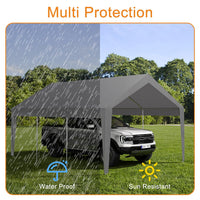10x20 ft Heavy Duty Carport, Car Canopy Garage Boat Shelter Party Tent, UV Resistant Waterproof All-Season Tarp for SUV, Car, Truck, Boat