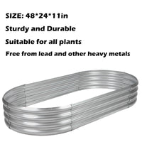 Galvanized Raised Garden Bed Kit, 3Pcs 4ft Planter Raised Garden Boxes Outdoor, Oval Metal Raised Garden Beds for Vegetables