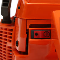 Orange Gas Chainsaw with 24 inch Guide Bar,2-Cycle 65cc Gasoline Power Chain Saws 3.4KW 40.94*10.62*12.99in for Forest Harvesting, Cutting Wood