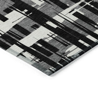 Addison Rugs Chantille Indoor/Outdoor Transitional Stripes Black Machine Washable Rectangle Rug, 10' x 14'