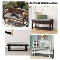 Baibu Tufted Bench Cushion Loveseat Cushion with Tires Suitable for Garden Patio Bench Indoor Furniture with Anti-slip Bottom, Light Grey, 36