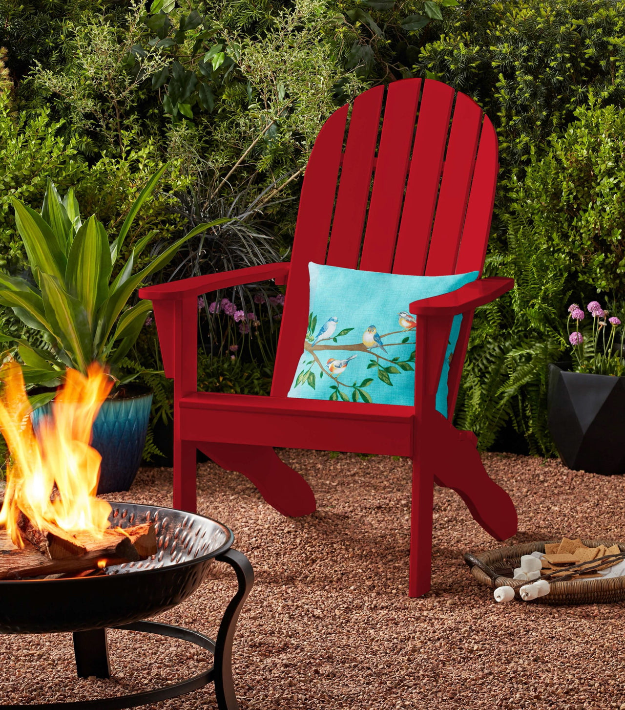 Mainstays Wood Outdoor Adirondack Chair, Black