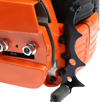 Orange Gas Chainsaw with 24 inch Guide Bar,2-Cycle 65cc Gasoline Power Chain Saws 3.4KW 40.94*10.62*12.99in for Forest Harvesting, Cutting Wood