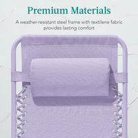 Best Choice Products Monochromatic Zero Gravity Chair, Folding Patio Recliner w/Side Tray, Headrest - Lavender
