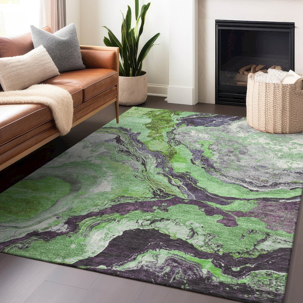 Dalyn Rugs Machine Washable Indoor/Outdoor Chantille Green 10' x 14' Rug