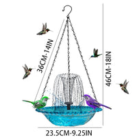 Solar-Powered Bird Bath – Outdoor Garden Fountain with Floating & Hanging Design, Attracts Hummingbirds & Wild Birds