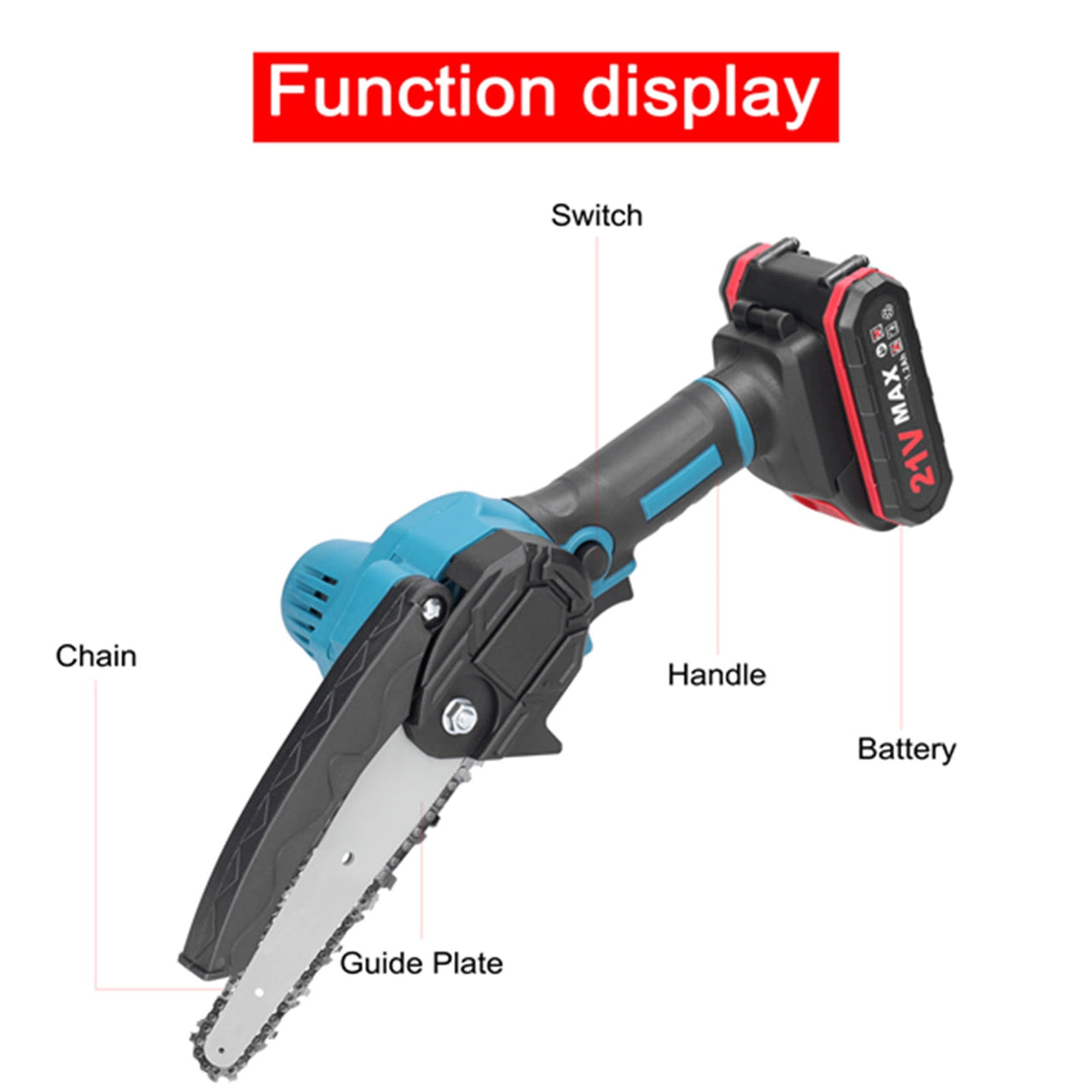 Saws 21V 6inch Portable Electric Pruning Saws Small Wood Splitting Chainsaw Brush Motor One-handed Woodworking Tool For Garden Orchard