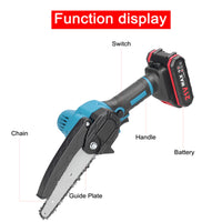 Saws 21V 6inch Portable Electric Pruning Saws Small Wood Splitting Chainsaw Brush Motor One-handed Woodworking Tool For Garden Orchard