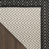 Nourison Horizon Indoor/Outdoor 2' x 6' Black Modern Rug