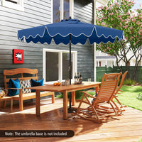 Costway 9 FT Patio Umbrella 2-Tier Market Table Umbrella with Sun-Protective Canopy Navy