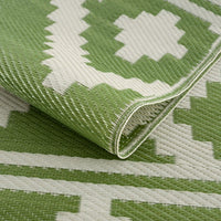Playa Rug Milan Lightweight Reversible Recycled Plastic Outdoor Floor Mat/Rug Green&Crème 4'x6' 4' x 6'