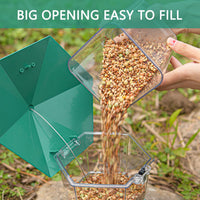PHANCIR Bird Feeder for Outdoor Hanging, Expandable 7.8'' Tall Latch Feature, Heavy Duty Bird Feeders for Outside, Garden Yard Decoration for House, Green