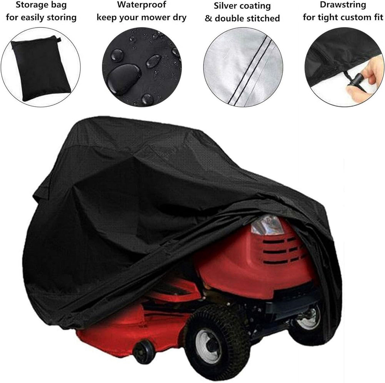 Riding Mower Waterproof Cover - Garden Tractor Cover (72" X 44" X 46")