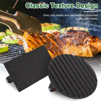 2Pcs Burger Press Heavy-Duty Cast Iron Smashed Meat Steak Weight Grill Griddle Press (7