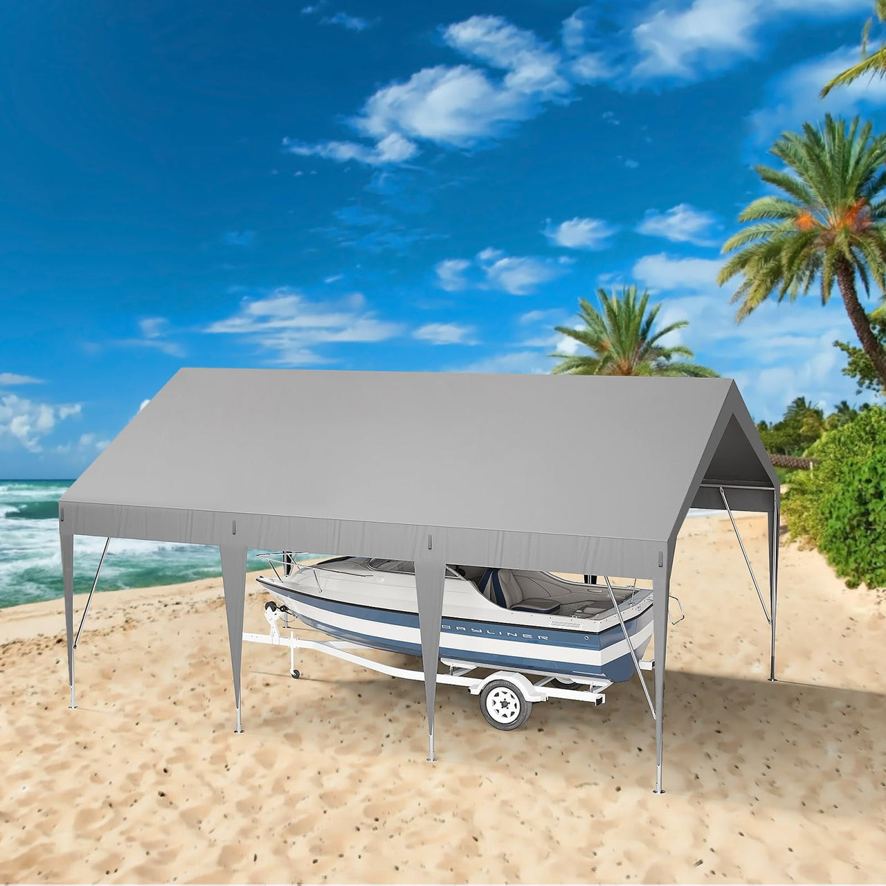 Carport Heavy Duty Car Canopy UV Resistant Waterproof Portable Garage for Car, Boat, Party, Storage Shed