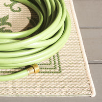 Safavieh Courtyard Nanda Botanical Indoor/Outdoor Area Rug, Natural/Olive, 5'3