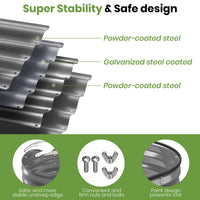 GVDV Galvanized Raised Garden Bed Outdoor, 4x2x1ft Backyard Oval Metal Planter Box with Easy Assembly, for Gardening Vegetables, Fruits, Flowers - Dark Gray