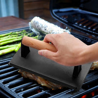 2Pcs Burger Press Heavy-Duty Cast Iron Smashed Meat Steak Weight Grill Griddle Press (7
