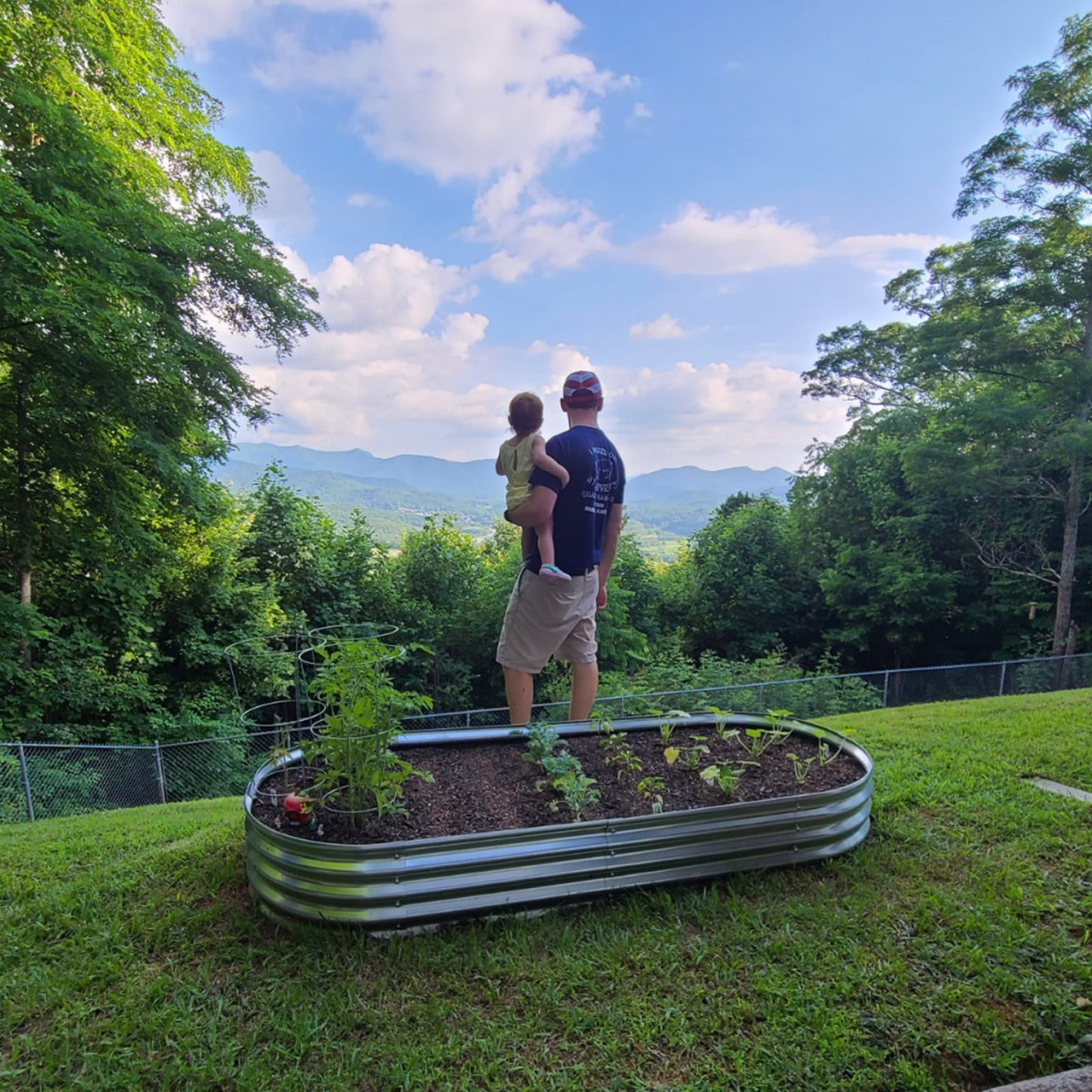 Galvanized Raised Garden Bed Kit, 3Pcs 4ft Planter Raised Garden Boxes Outdoor, Oval Metal Raised Garden Beds for Vegetables