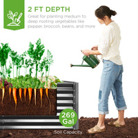 Best Choice Products 6x3x2ft Outdoor Metal Raised Garden Bed for Vegetables Flowers Herbs - Gray
