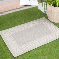 5x8 Water Resistant, Indoor Outdoor Rugs for Patios, Front Door Entry, Entryway, Deck, Porch, Balcony | Outside Area Rug for Patio | Black, Greek Key | Size: 5'3'' x 7'3''