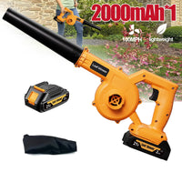3-in-1 Cordless Leaf Blower & Vacuum with Bag Brushless Battery Powered Leaf Vacuum Mulcher with 1x2.0Ah Battery and Charger Leaf Blowers for DIY Vacuuming, Home / Vehicle Cleaning