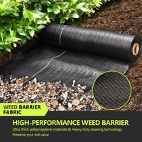 BSHAPPLUS® 3.3x50ft Weed Barrier Fabric,3.2OZ Landscape Fabric,Heavy Duty Geotextile Fabric with 12 U-Shaped Securing Pegs,Woven Ground Cover for Commercial Greenhouse,Yard,Garden Barrier Cloth
