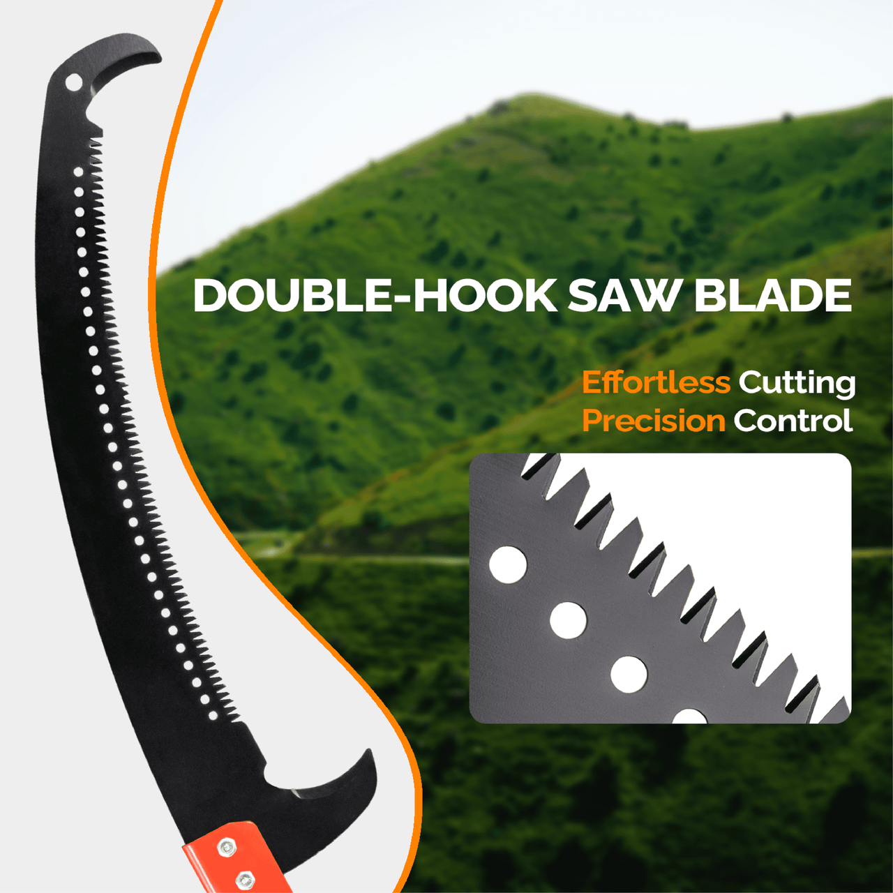 Ktaxon 26FT Manual Pole Saw, Telescoping Tree Trimmer with Carbon Steel Blade, Ladder-Free Pruning, Orange
