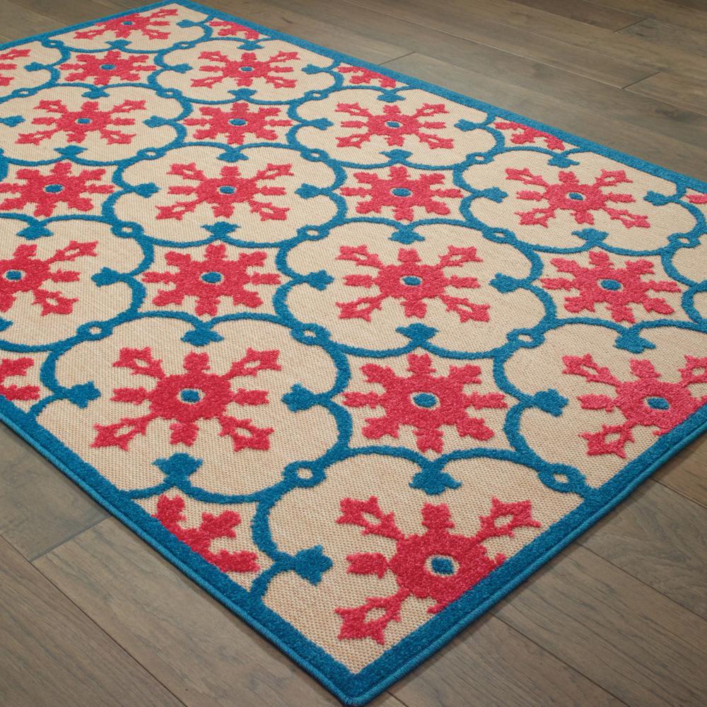 HomeRoots 507571 6 x 9 ft. Sand Oriental Stain Resistant Indoor & Outdoor Rectangle Area Rug